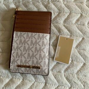 Michael Kors Tan and Cream Card Case